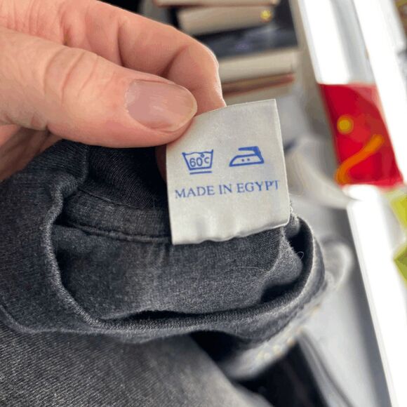 Darwish Ultra Soft Egyptian Cotton Mens 2XL Gray Shirt with Heiroglphics EUC - Picture 6 of 6